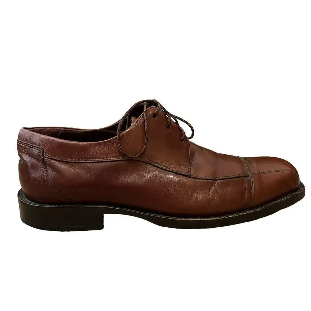 Johnston & Murphy Oxfords Men’s 8.5 Brown Leather Cap Toe Dress Shoes Office